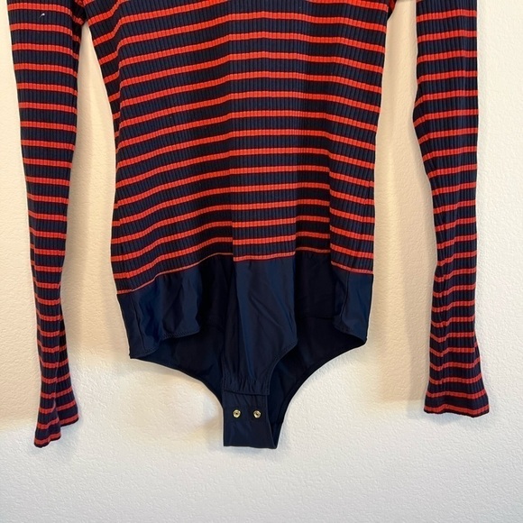 J Crew Women’s Red & Blue Striped Bodysuit Size Medium - Picture 3 of 8